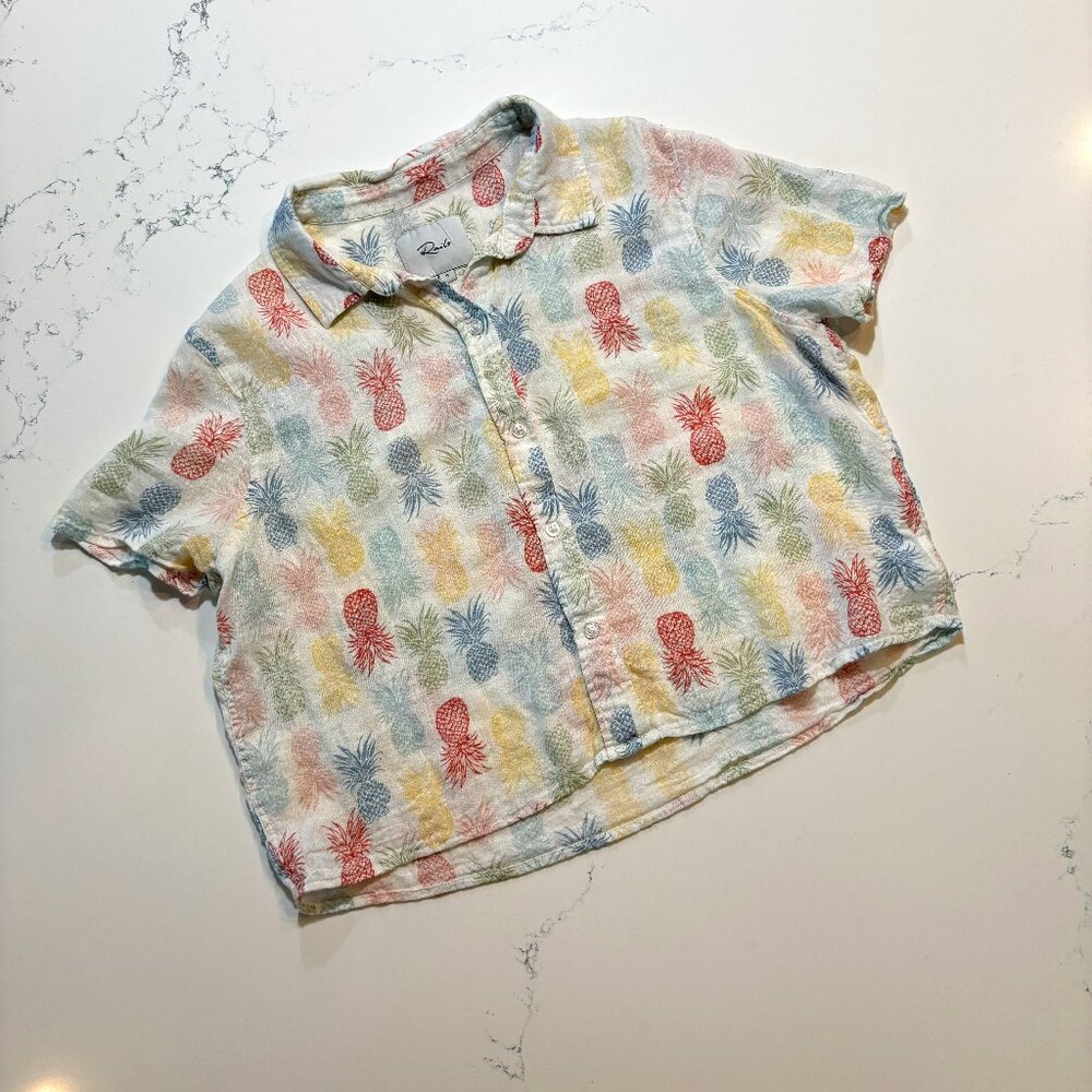 RAILS Cropped Button-Up Shirt - S